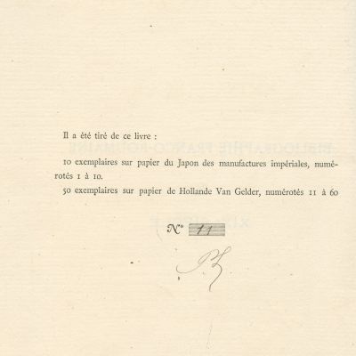 Georges Bengesco, Bibliographie franco-roumaine du XIX-e siècle, 1895, exemplar semnat și numerotat