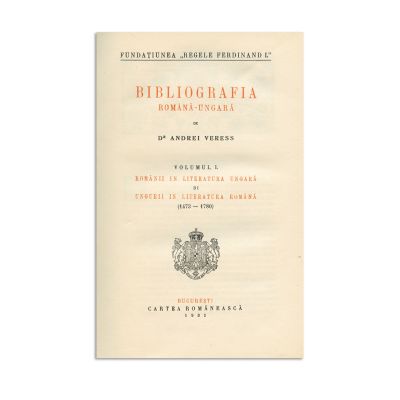A. Veress, Bibliografia Română-Ungară, 1931, trei volume