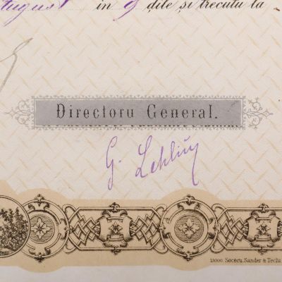 Titlu de Perpetuă Proprietate, semnat olograf de Dimitrie Dobrescu, 1889