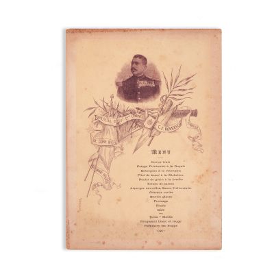 Regimentul Mihai Viteazu nr. 6, meniul banchetului din 11 aprilie 1898