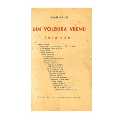 Jean Naum, Din volbura vremii, [1939] cu dedicație