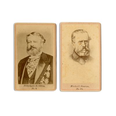 Mihail Sturdza și D. Ghica, două fotografii format carte-de-visite, atelier frații Șaraga