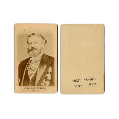 Mihail Sturdza și D. Ghica, două fotografii format carte-de-visite, atelier frații Șaraga