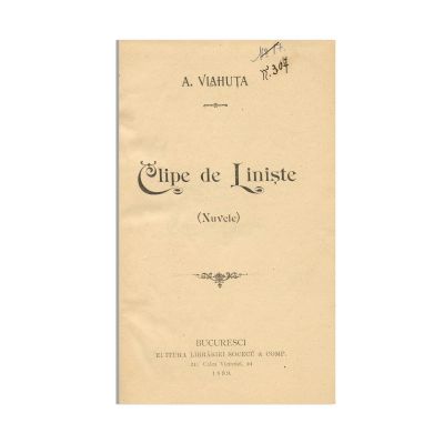A. Vlahuță, Clipe de liniște, 1899