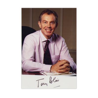 Tony Blair, Shimon Peres, Lech Walesa, Willy Brandt, patru fotografii cu autograf