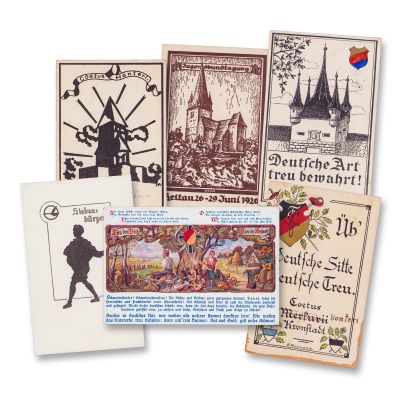 Asociații și reuniuni studențești din Transilvania, șase cărți poștale ilustrate 