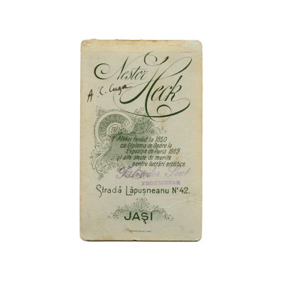 A. C. Cuza, fotografie de epocă, atelier Nestor Heck, cca. 1890