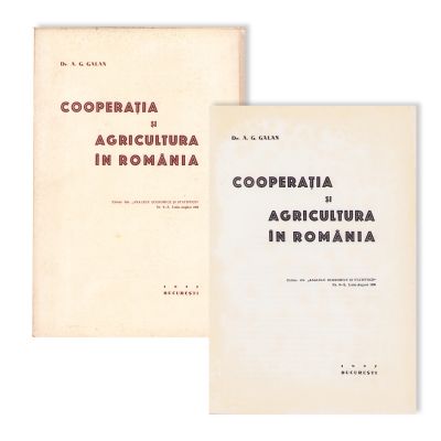 Dr. A. G. Galan, Cooperația și agricultura în România, 1937