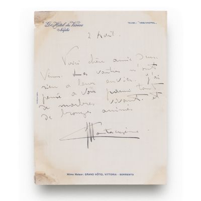 G. M. Cantacuzino, corespondență amicală din Napoli 