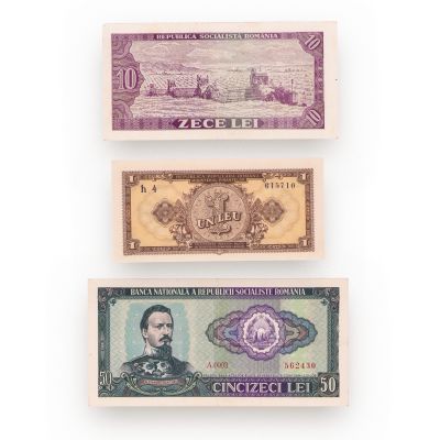 Colecție de 28 bancnote din perioada comunistă