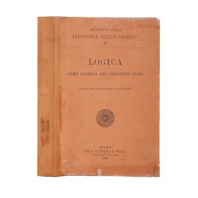 Benedetto Croce, Logica ca știință a conceptului pur, 1920, cu ex-librisul semnătura al lui Mircea Eliade 