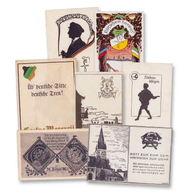 Asociații studențești din Transilvania, aniversarea pompierilor din Cisnădie și sfințirea steagului, 7 cărți poștale ilustrate
