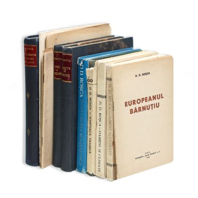 D. D. Roșca, 13 volume, 1928-1979, cu ex-libris și dedicație