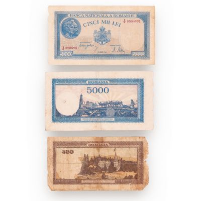 Colecție de 11 bancnote din perioada interbelică