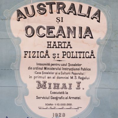 Australia și Oceania, hartă de mari dimensiuni, 1928