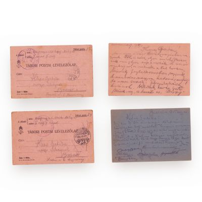 Opt cărți poștale expediate prin sistemul de poștă de campanie al Imperiului Austro-Ungar, perioada Primului Război Mondial