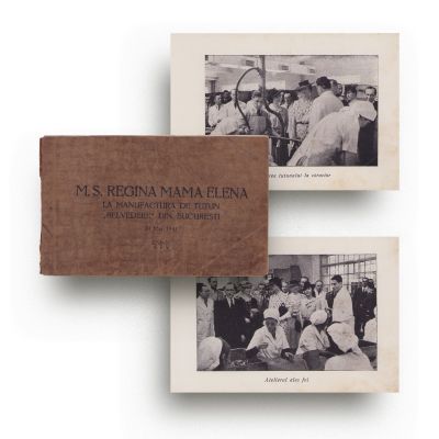 M. S. Regina Mamă Elena la manufactura de tutun „Belvedere”, album, 1941 