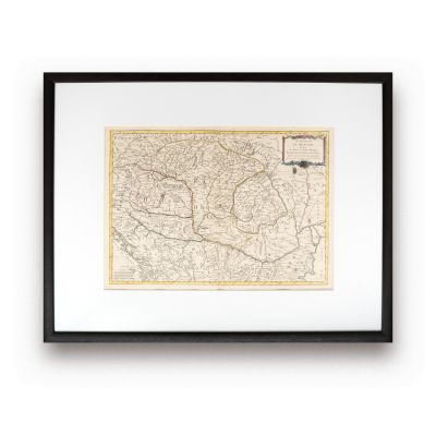 Harta Regatului Ungariei, divizat în Ungaria Superioară și Inferioară, Transilvania, Slavonia și Croația, gravor Jean Denis, cca. 1760