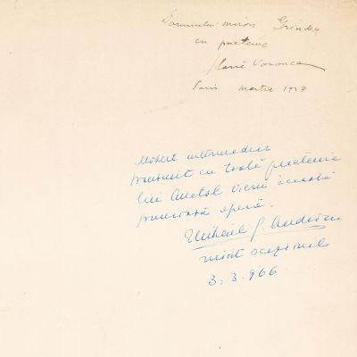 Ilarie Voronca, Colomba, 1927, exemplar numerotat cu dedicație pentru jurnalistul Miron Grindea