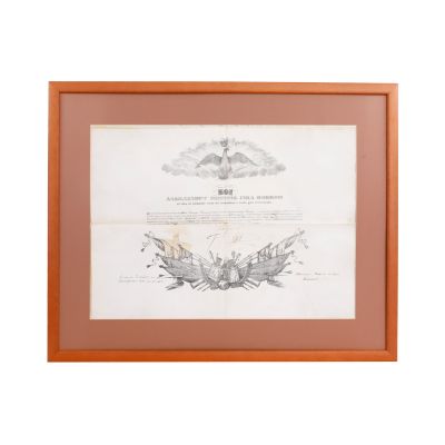 Dimitrie Mavrocordat, diplomă de înălțare în rang, semnată de domnitorul Alexandru Dimitrie Ghica, 20 septembrie 1842