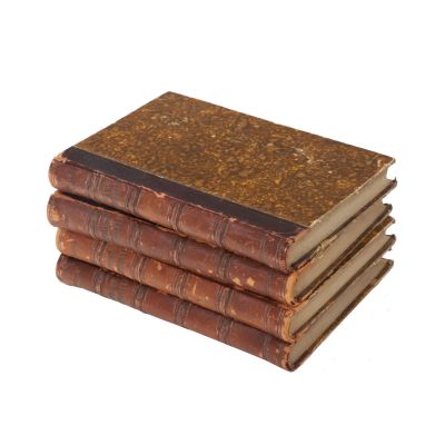 Histoire Universelle, Paris, Librairie Internationale, 1865 - 1868, 4 volume din biblioteca lui Mihai Eminescu, cu ex-librisul semnătură al lui Matei Eminescu 