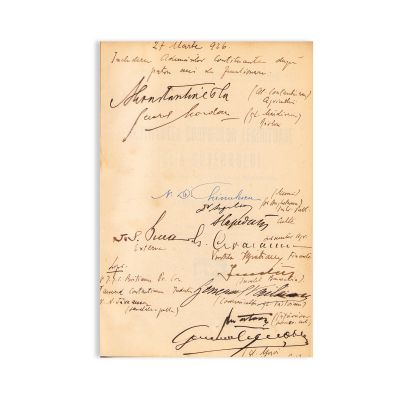 Activitatea corpurilor legiuitoare și a guvernului de la ianuarie 1922 până la 27 martie 1926, cu numeroase semnături olografe