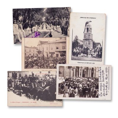 Serbări și evenimente, cinci cărți poștale fotografice