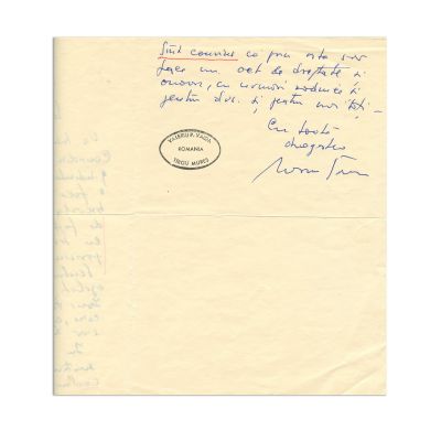 Marin Sorescu, scrisoare pentru Valeriu P. Vaida, 1969