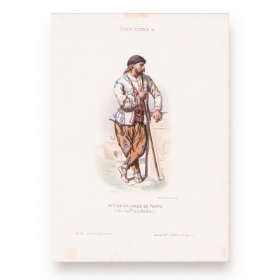 Femeie grecoaică la Varna + Țăran bulgar din Varna, două litografii colorate manual, cca. 1840