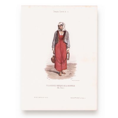 Săteancă grecoaică din Rumelia + Căpitan de navă grec, două litografii colorate manual, cca. 1840