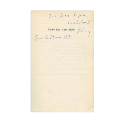 Emil Cioran, Valéry face à ses idoles, 1970, cu dedicație pentru Mircea Popescu