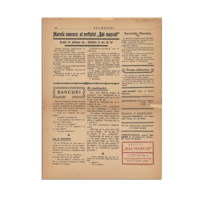 Publicația „Bal Mascat”, Nr. 1, 2 septembrie 1934