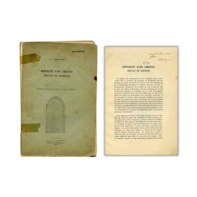 J. D. Ștefănescu, Monuments d’art chrétien trouvés en Roumanie, 1931, cu dedicația lui V. Stephănescu