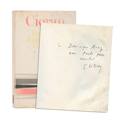Emil Cioran, Exercices d'admiration, 1977, cu dedicație pentru Dominique Aury