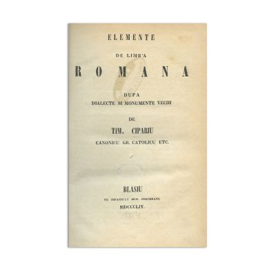 Timotei Cipariu, Elemente de limba română, 1854, cu ex-librisul lui Demetriu Ghica și M. A. Sturdza