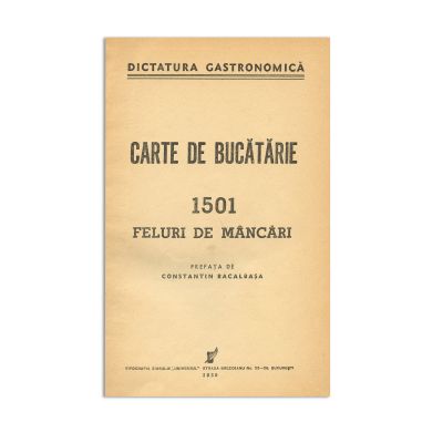 Ecaterina Constantin Bacalbașa, Dictatura Gastronomică, 1935