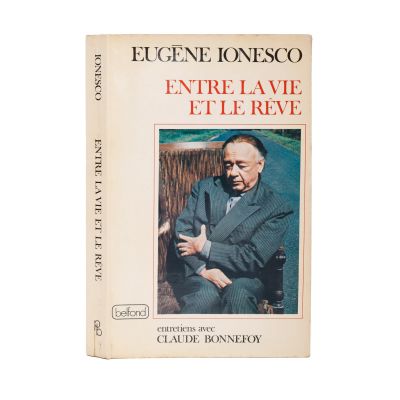 Eugen Ionescu, Entre la vie et le rêve, cu dedicație + felicitare realizată de Jean Cocteau