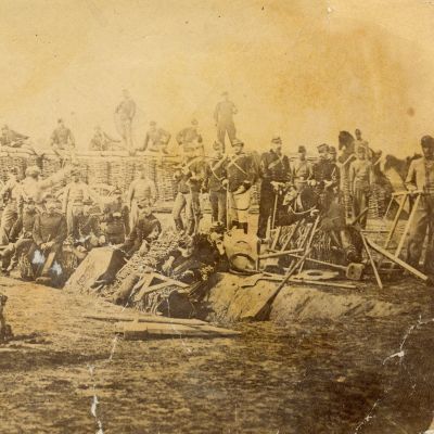 Baterie de artilerie, fotografie de epocă, 1877-1878, atelier Franz Duschek 