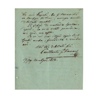 Constantin Ioan Roman, două manuscrise, 1856-1858