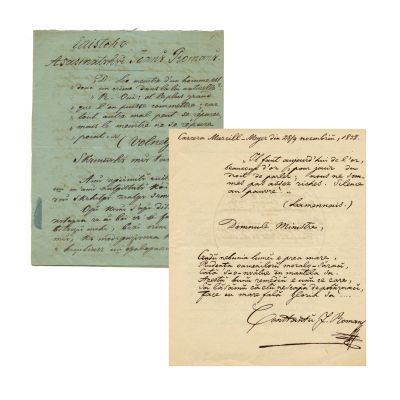 Constantin Ioan Roman, două manuscrise, 1856-1858