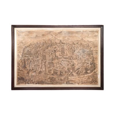 Johann Daniel Herz cel Bătrân, Vedere a Ierusalimului, gravură în cupru, cca. 1735