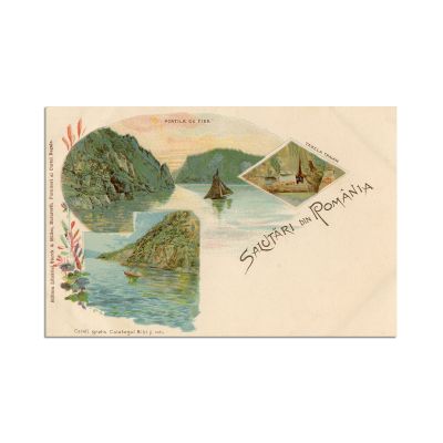 Trei cărți poștale ilustrate din seria „Salutări din România”, editura Storck & Muller