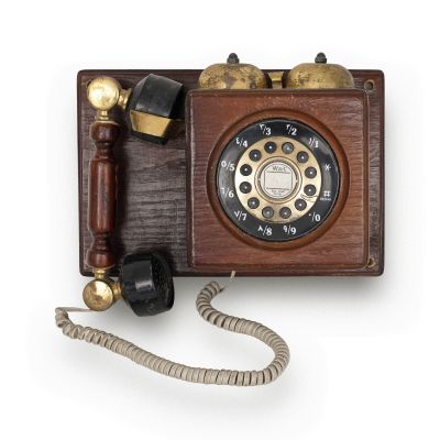 Telefon de perete din lemn