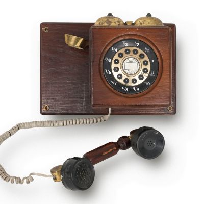 Telefon de perete din lemn
