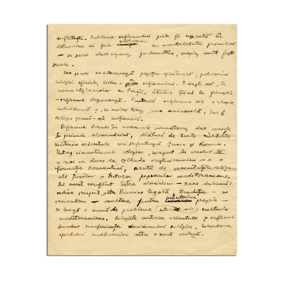 Mircea Eliade, „Orfismul și religiile mistice”, 3 file manuscris