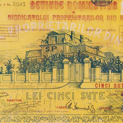 Sindicatul Proprietarilor din Buzău, acțiune nominativă, 1922