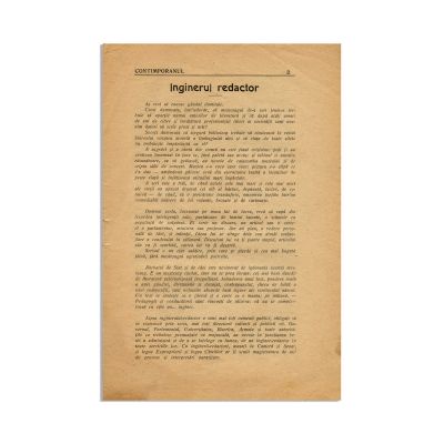 Publicația „CONTIMPORANUL”, anul I, nr. 1, 1922
