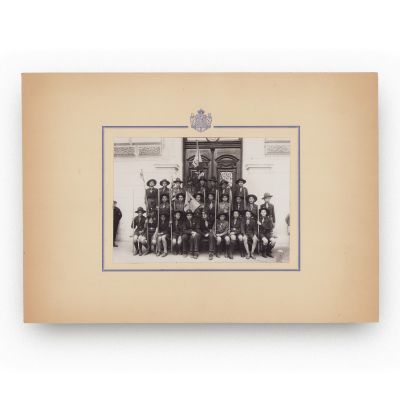 Grup de cercetași la Oradea, fotografie de epocă 