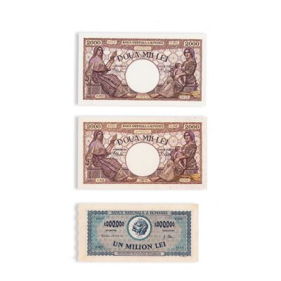 Colecție de șase bancnote din perioada 1941-1947