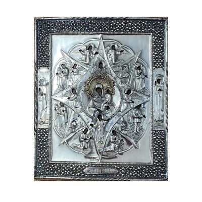 Născătoarea de Dumnezeu-Rugul Aprins, icoană cu ferecătură, prima jumătate a secolului al XIX-lea